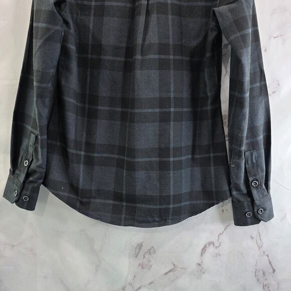 Dixxon Flannel Shirt Womens Small Black Plaid Button Up The 45 Long Sleeve Poly - Picture 7 of 14